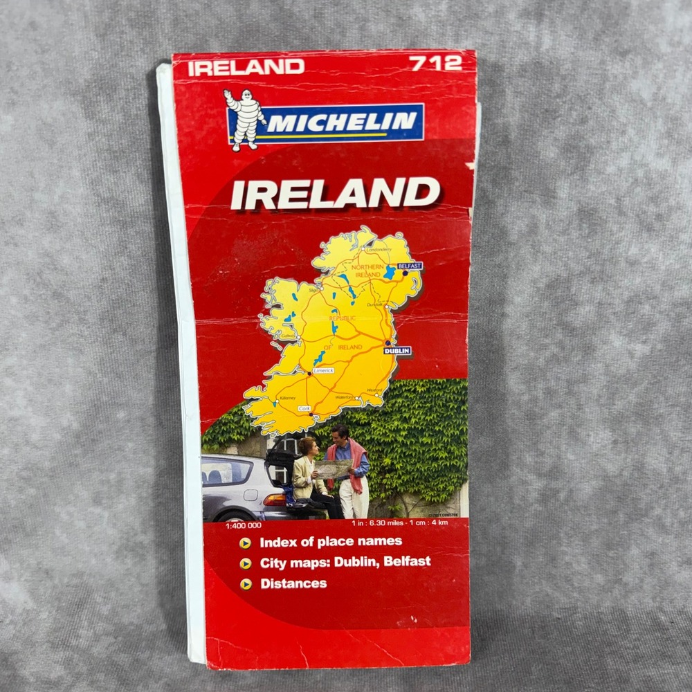 Vtg Michelin Ireland Map 712 Road Travel Guide Dublin Belfast City Maps Y2K